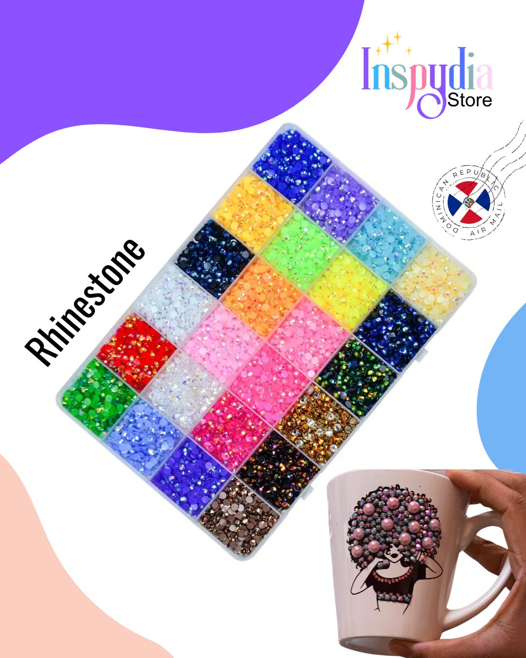 kit de rhinectone de resina multi colores