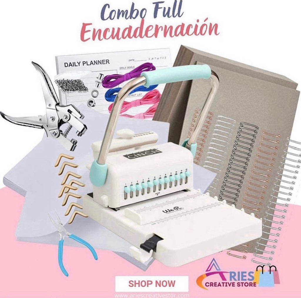 Encuadernadora cinch  binding + kit de inicio elaboración de libreta